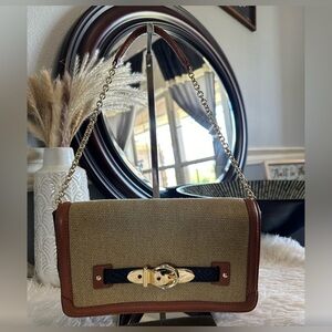 Henri Bendel Tan and Brown Shoulder Bag
